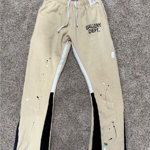 Gallery Dept Beige and Black Artistic Sweatpants